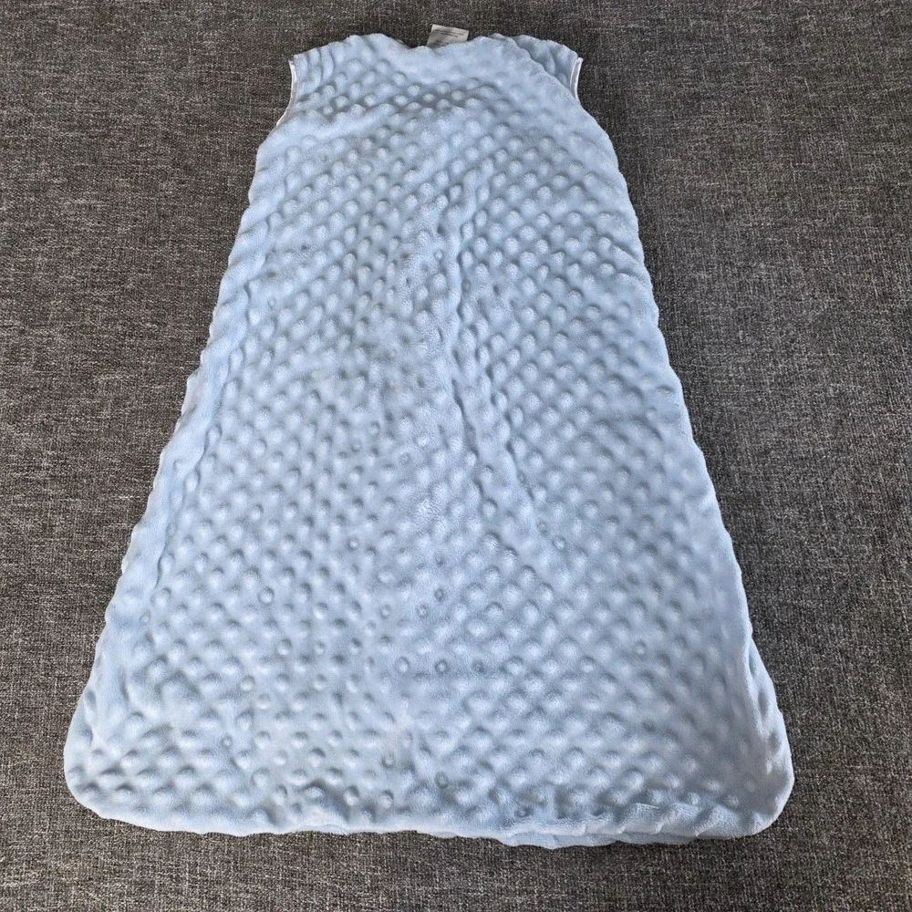 Halo SleepSack Baby Wearable Blanket Blue Dot Embossed Plush Size Medium 6-12M